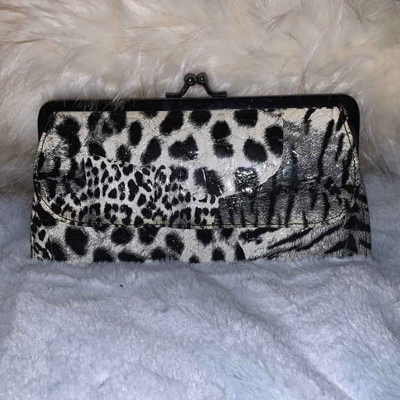 Handbags - NWOT Animal Print Leather Clutch/Wallet leapard panther minimal statement bag